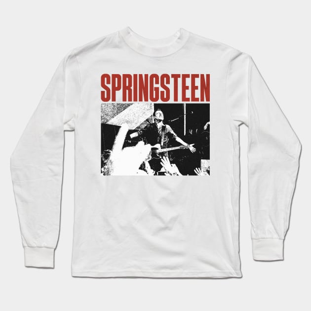 Bruce Springsteen Long Sleeve T-Shirt by Paskwaleeno